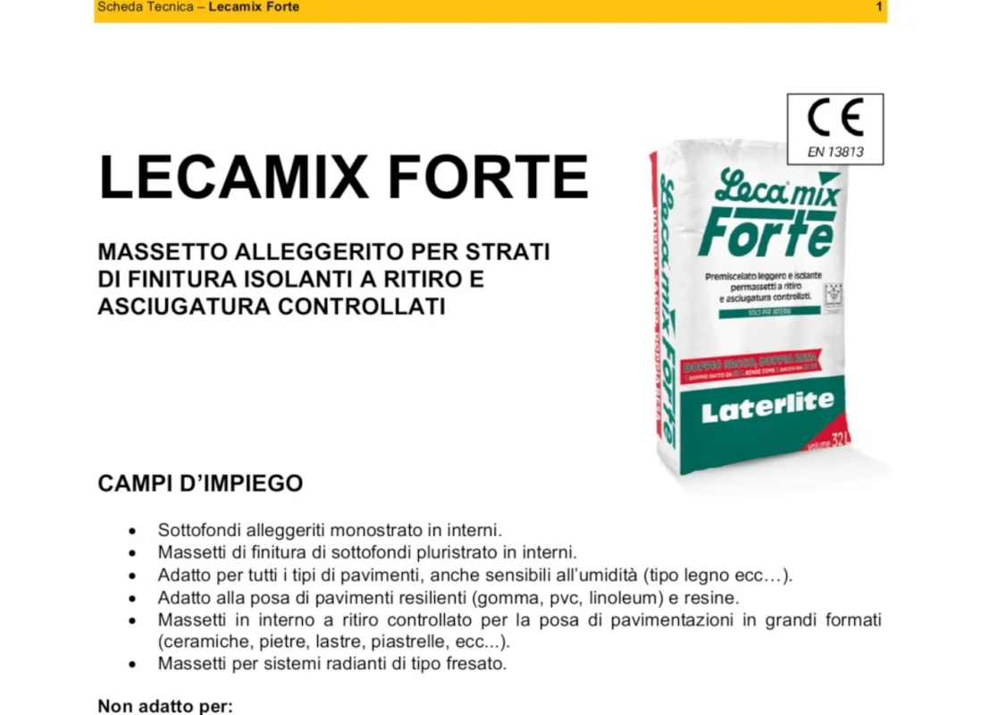 Leca<sup>®</sup>mix Forte: Massetto alleggerito antiritiro