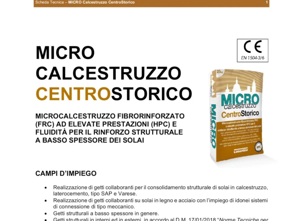 Calcestruzzo CentroStorico: Calcestruzzo alleggerito fibrato